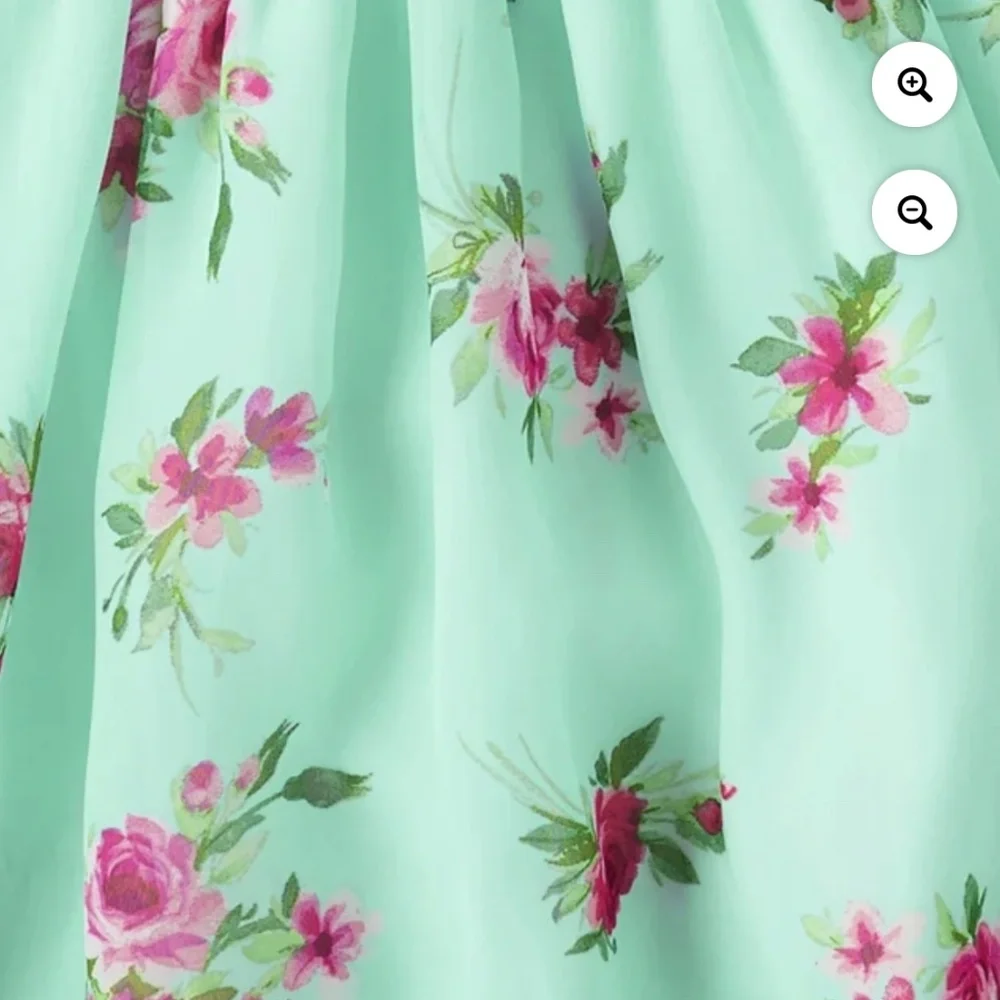 The Children’s Place Girls Mint Floral Dress Size Small (5-6) NWT